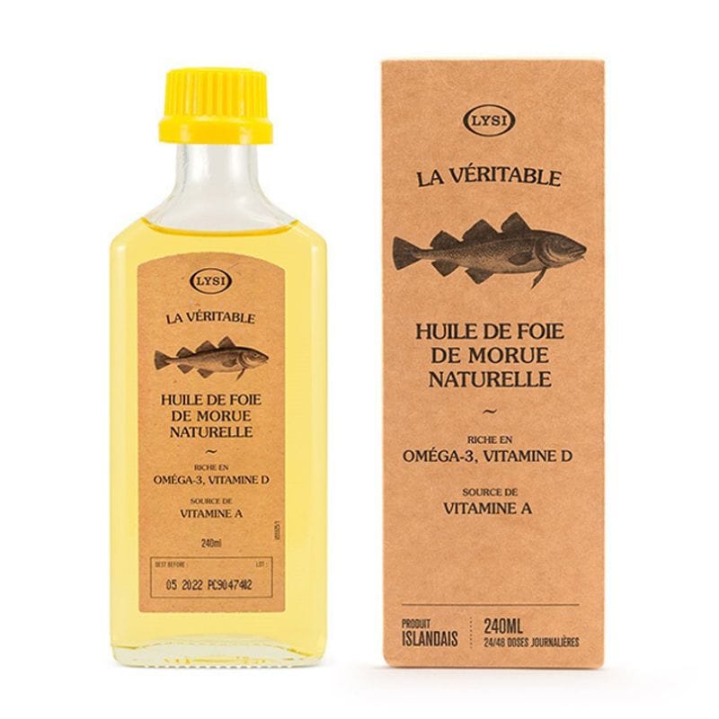 Lysi -- La véritable huile de foie de morue nature (origine Islande) - 240 mL