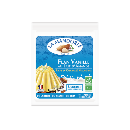 La Mandorle -- DDM 28.07.2024 Flan vanille au lait d'amande bio - (4 portions)
