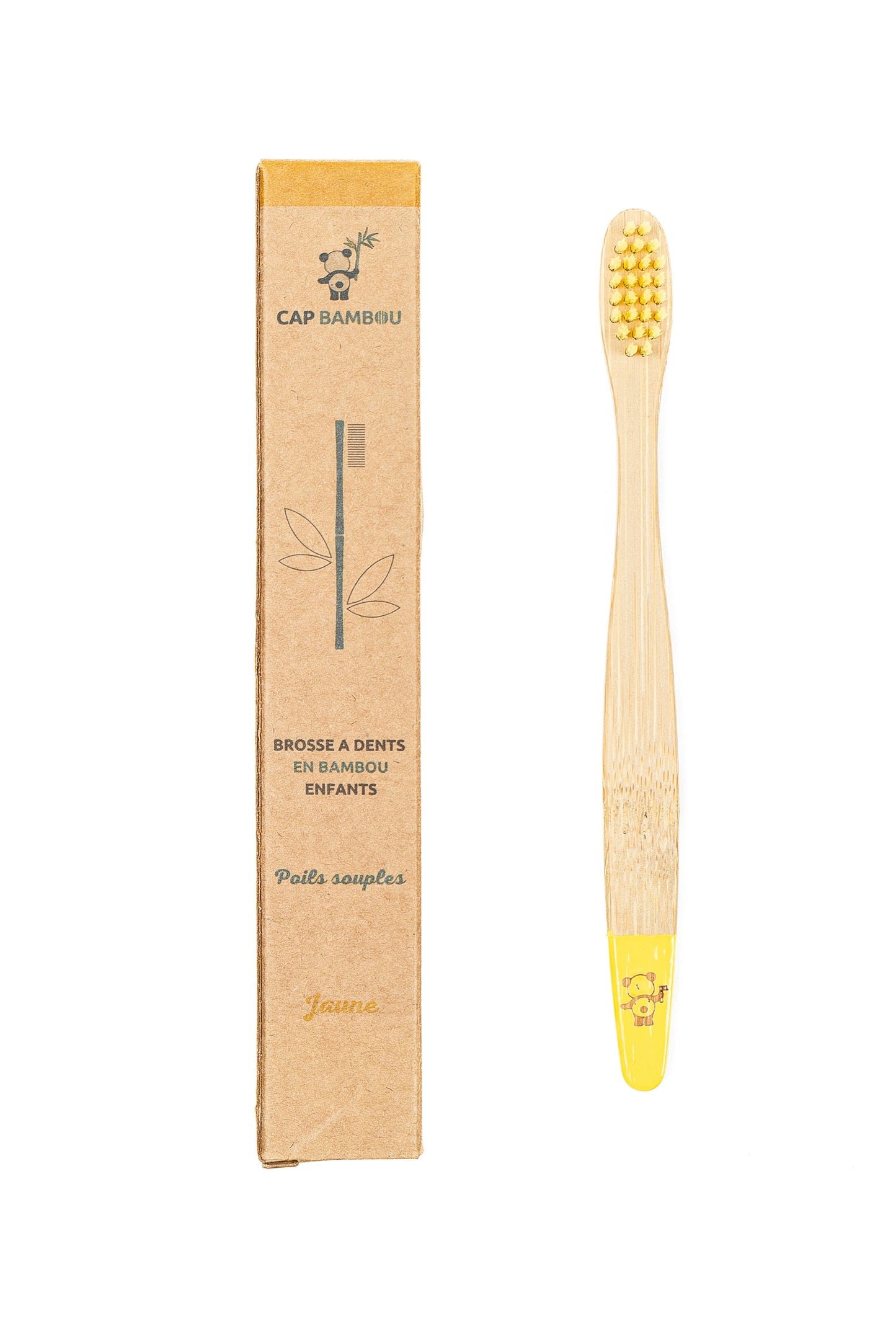 Cap Bambou -- Brosse à dents enfant x1 jaune