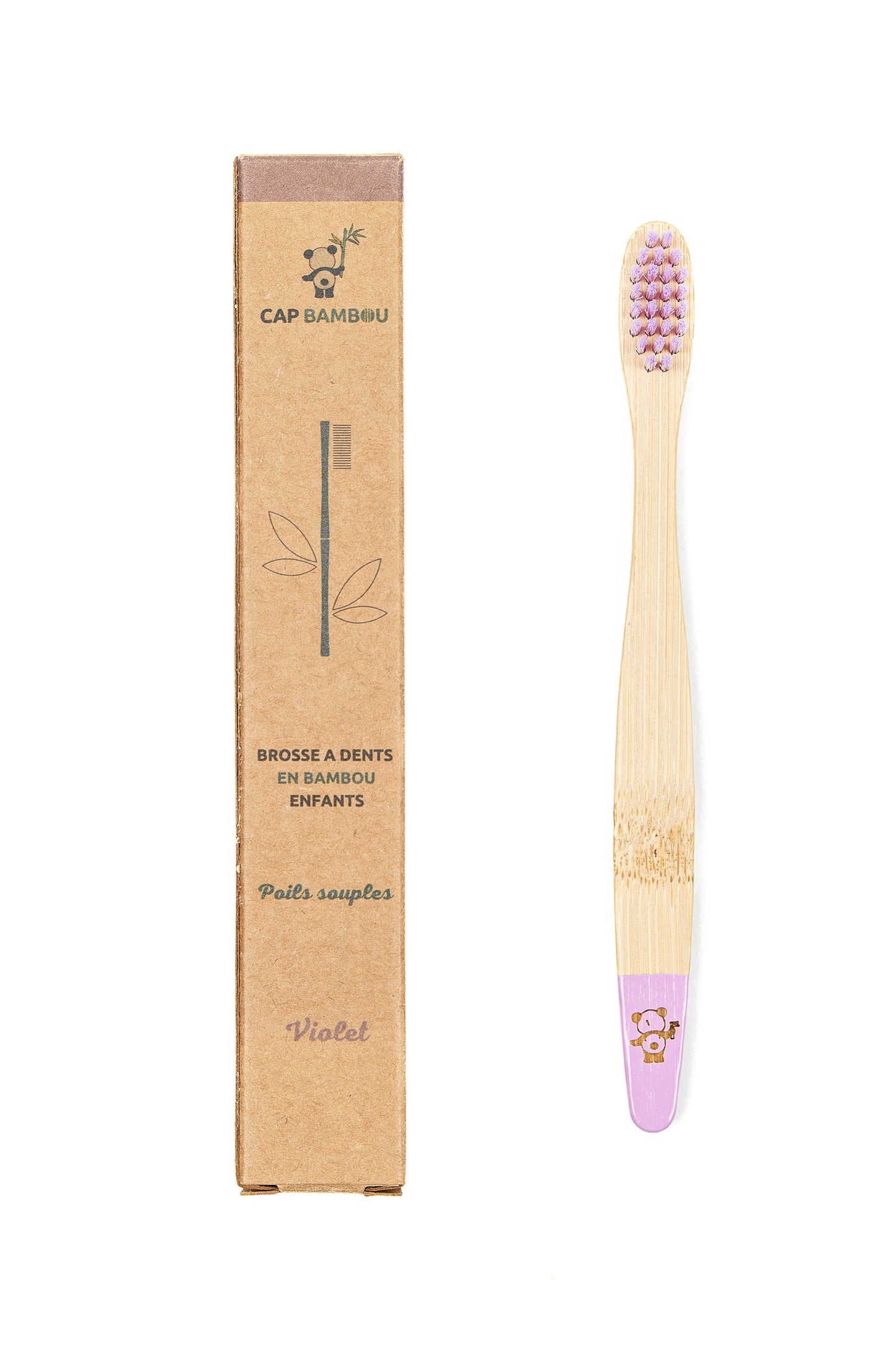 Cap Bambou -- Brosse à dents enfant x1 violet