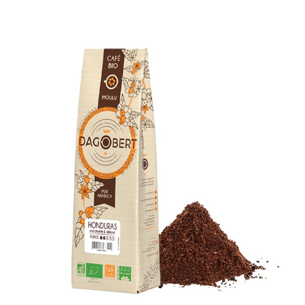 Les Cafés Dagobert -- Honduras 100% arabica, bio et équitable - moulu/filtre (origine Honduras) - 500 g