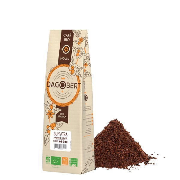 Les Cafés Dagobert -- Sumatra 100% arabica, bio et équitable - moulu/filtre (origine Indonésie) - 500 g