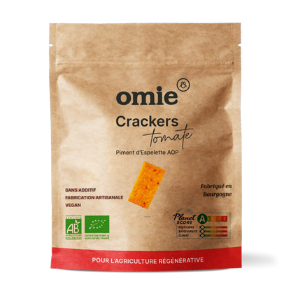 Omie -- Crackers tomate et piment d'espelette aop bio (100% français) - 100 g